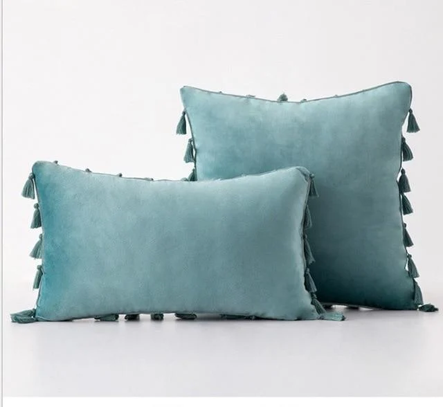 Velvet Cushion Cover with Tassels - Glova