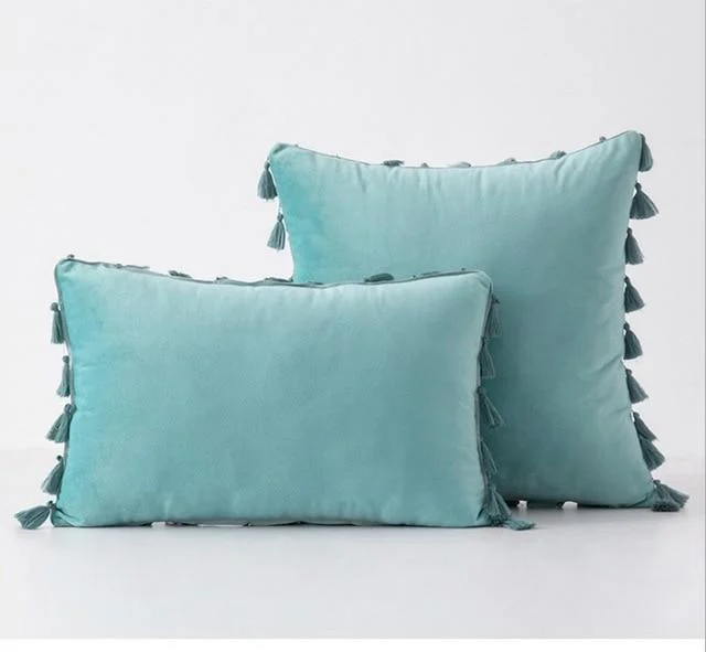 Velvet Cushion Cover with Tassels - Glova