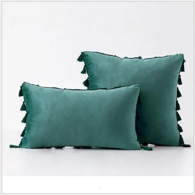 Velvet Cushion Cover with Tassels - Glova