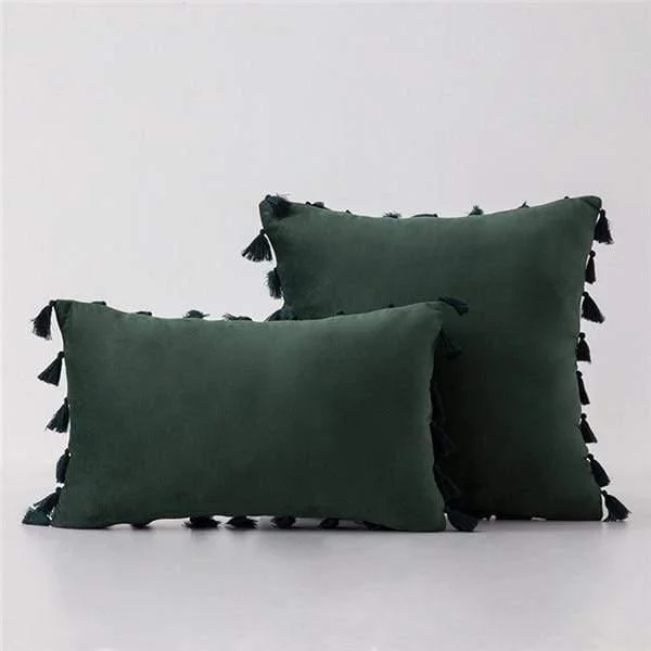 Velvet Cushion Cover with Tassels - Glova