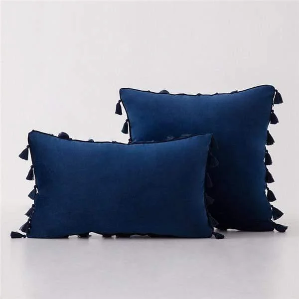 Velvet Cushion Cover with Tassels - Glova