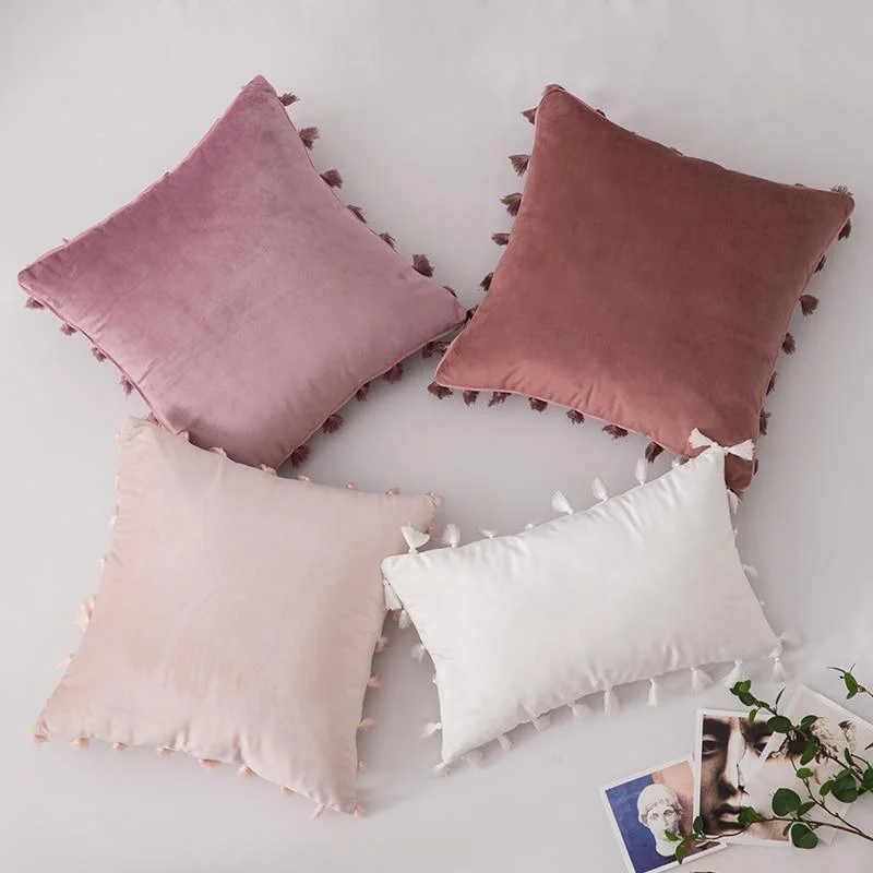 Velvet Cushion Cover with Tassels - Glova