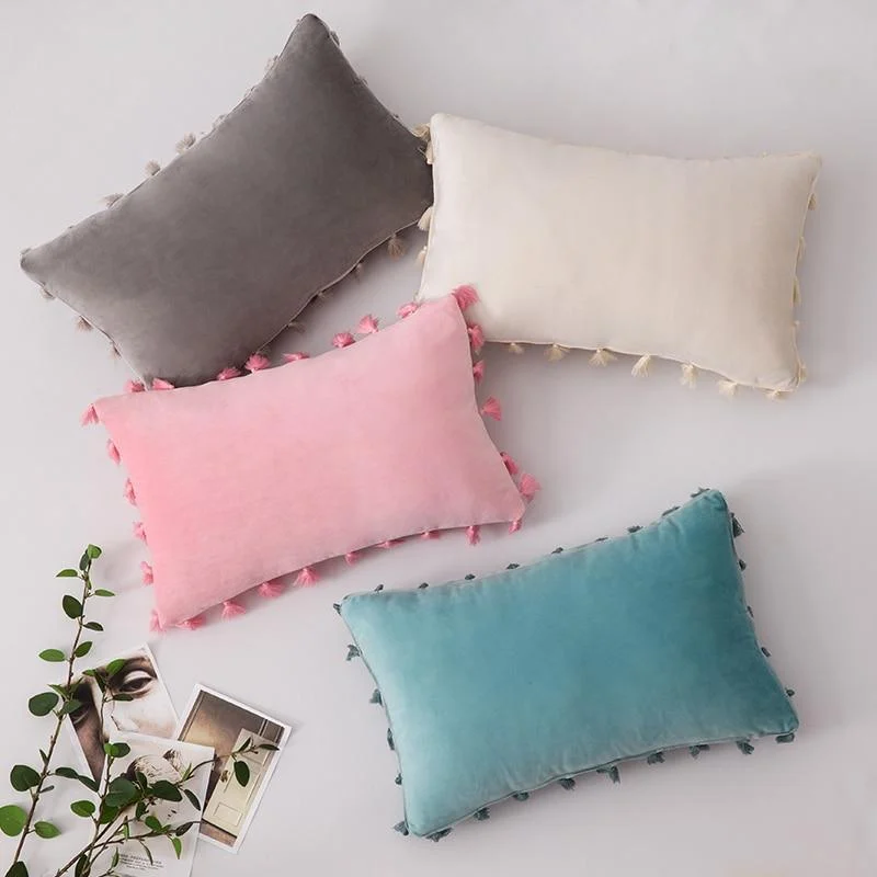 Velvet Cushion Cover with Tassels - Glova