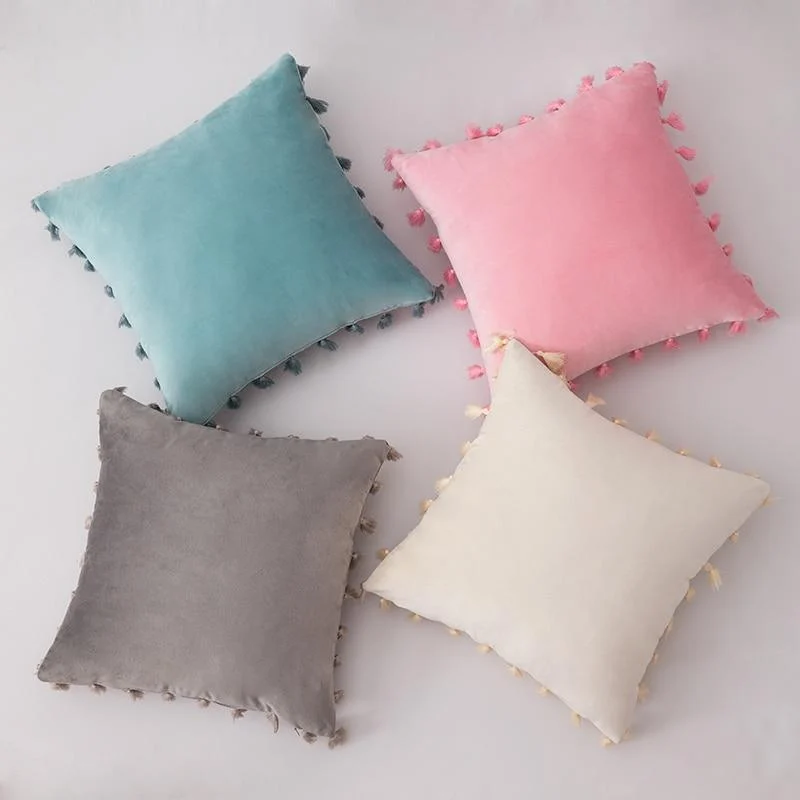 Velvet Cushion Cover with Tassels - Glova