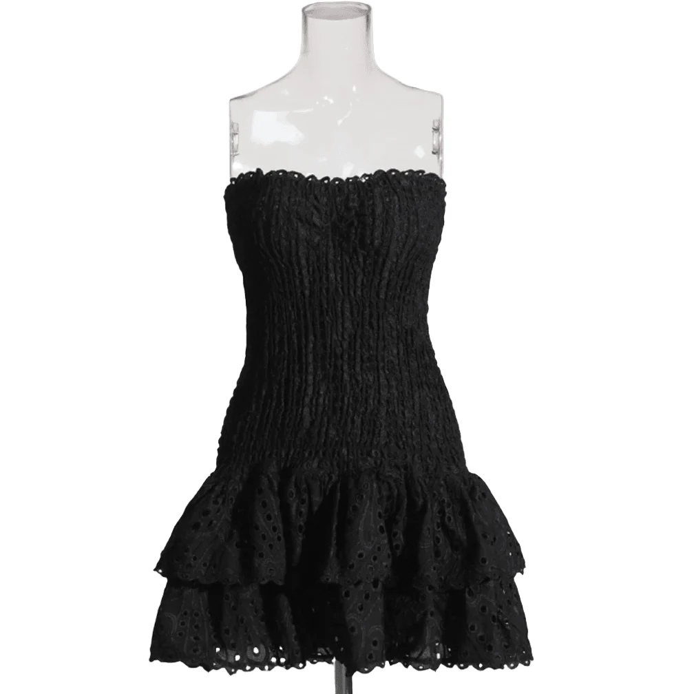 Vianca Strapless Eyelet Mini Dresses - 4 Colors - Glova