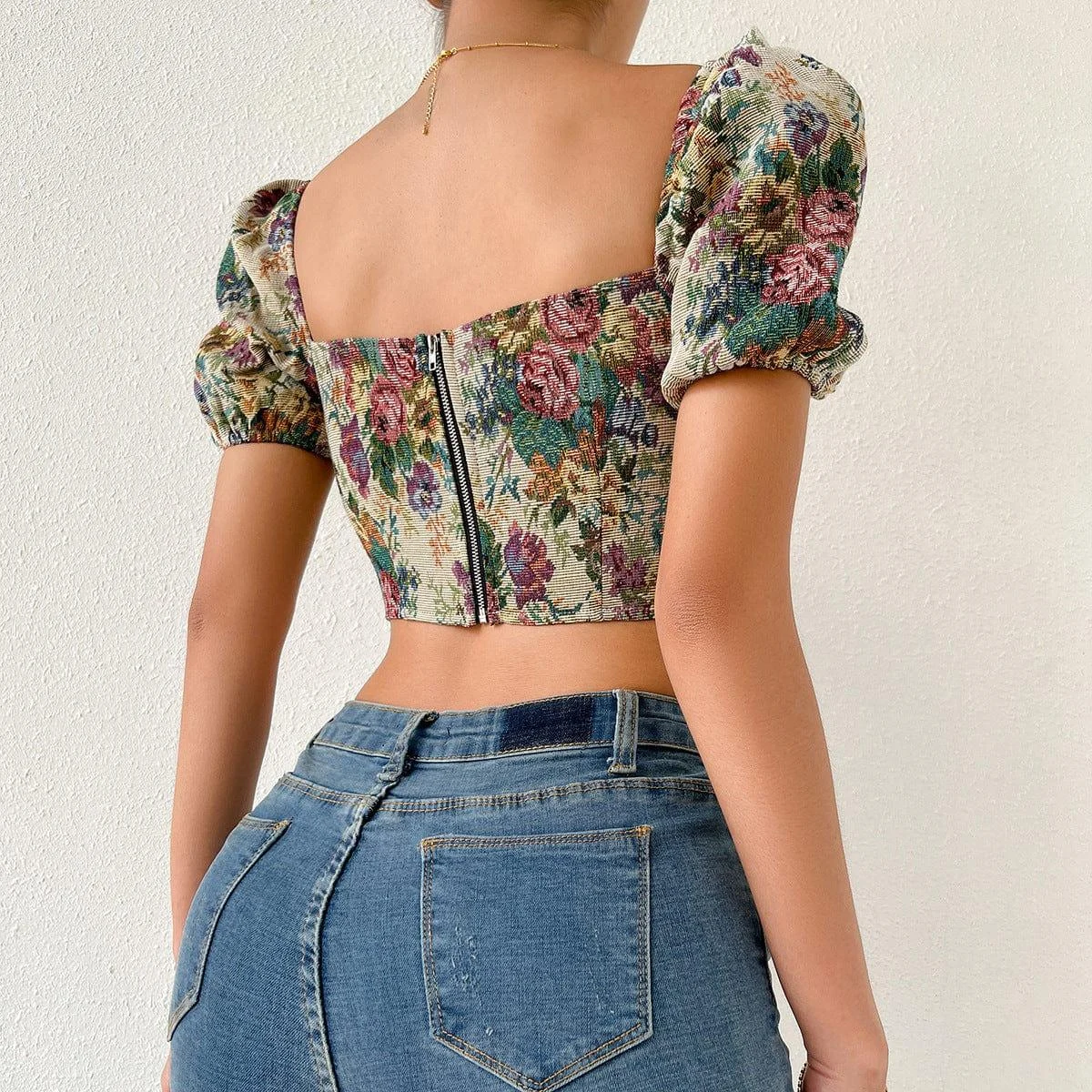 Vintage Floral Corset Top - Glova
