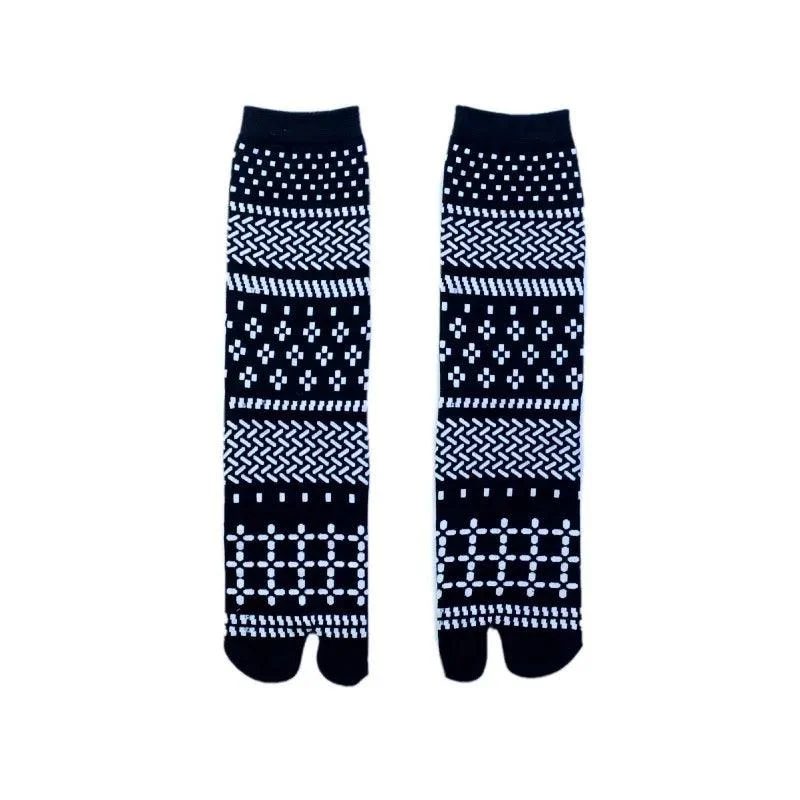 Vintage Harajuku Prints Cotton Split Toe Socks - Glova