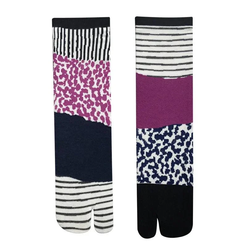 Vintage Harajuku Prints Cotton Split Toe Socks - Glova