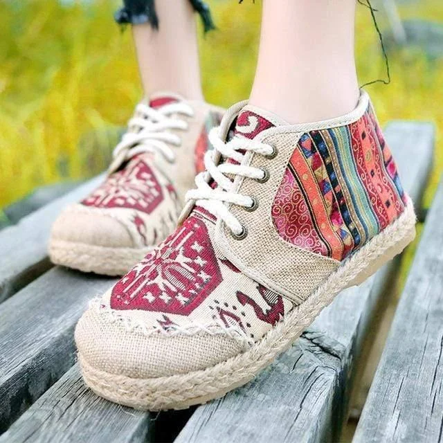 Vintage Hemp Ankle Shoes - Glova