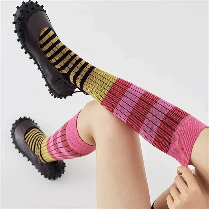 Vintage Multi Stripe Knee High Socks - Glova