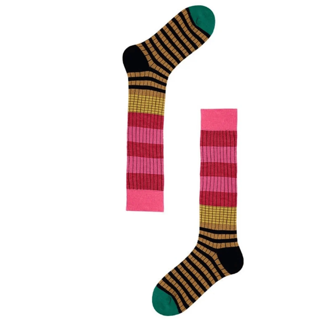 Vintage Multi Stripe Knee High Socks - Glova