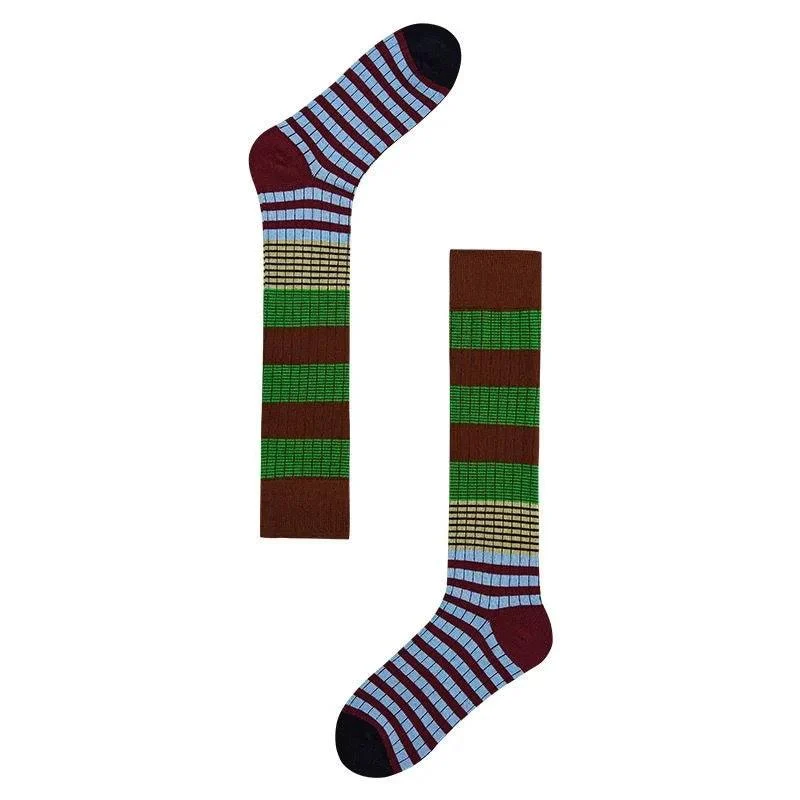 Vintage Multi Stripe Knee High Socks - Glova