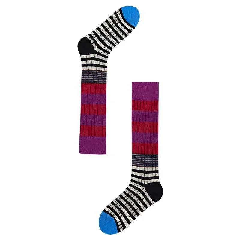 Vintage Multi Stripe Knee High Socks - Glova