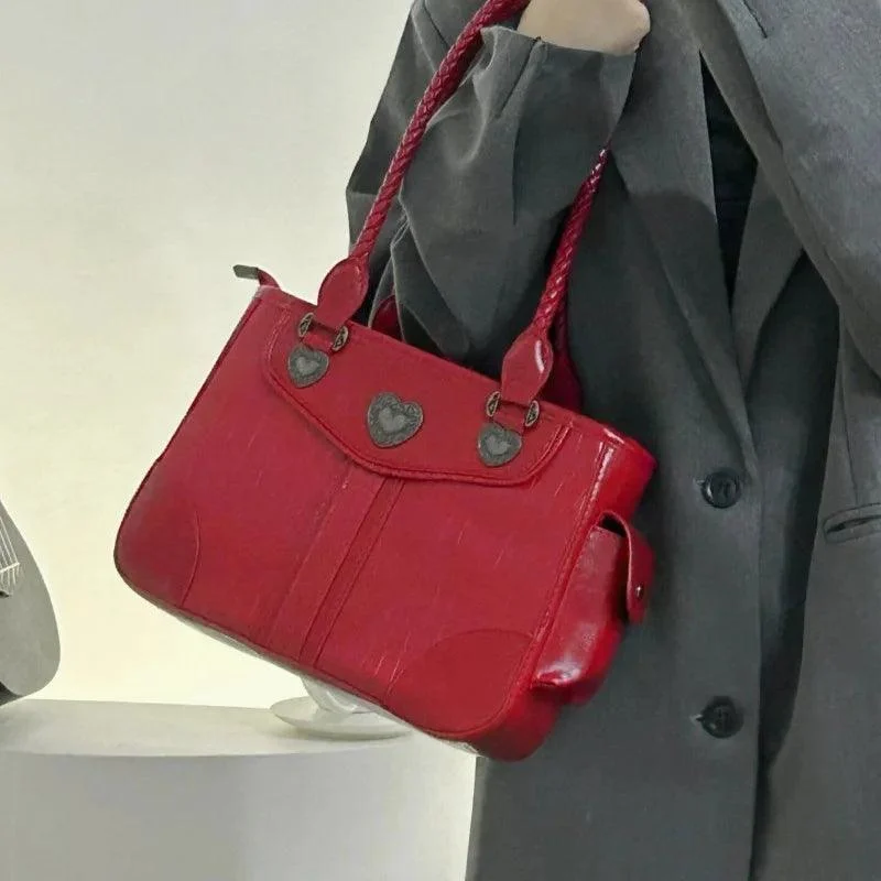 Vintage Red Women's Elegant PU Leather Bag - Glova