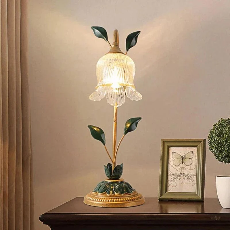 Vintage Rose Flower Table Lamp - Glova