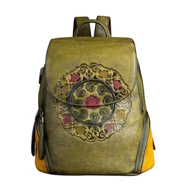 Vintage Style Leather Backpack - Glova