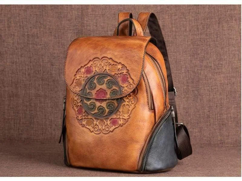 Vintage Style Leather Backpack - Glova