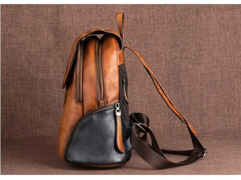 Vintage Style Leather Backpack - Glova