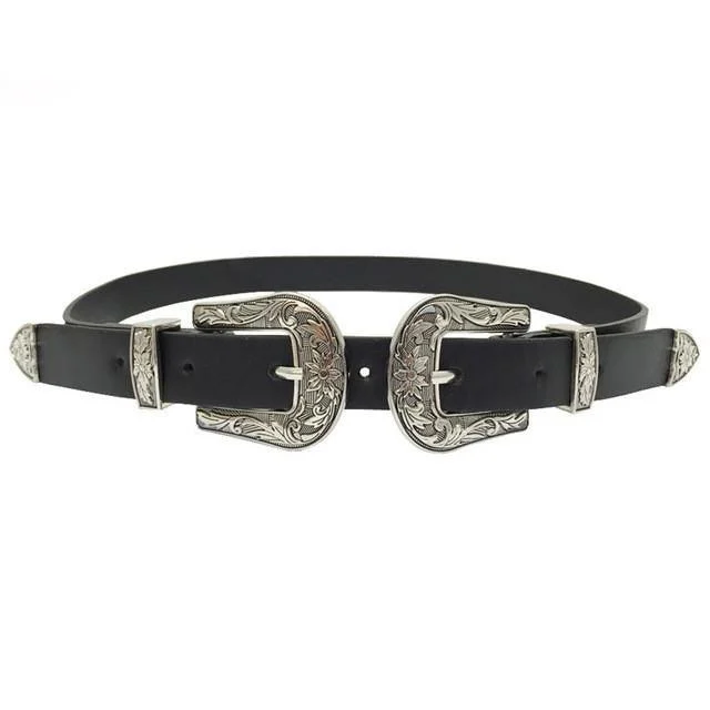 Vintage Western Double Buckle Belt - Glova