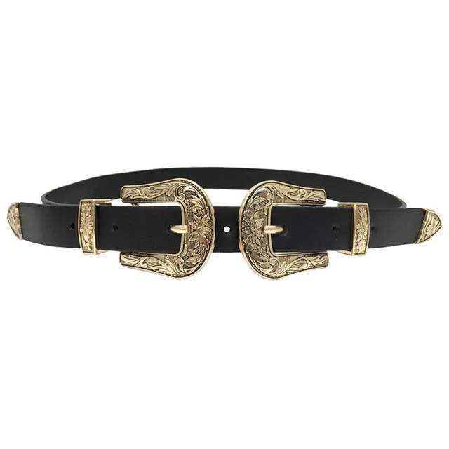 Vintage Western Double Buckle Belt - Glova