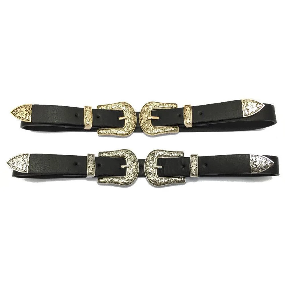 Vintage Western Double Buckle Belt - Glova