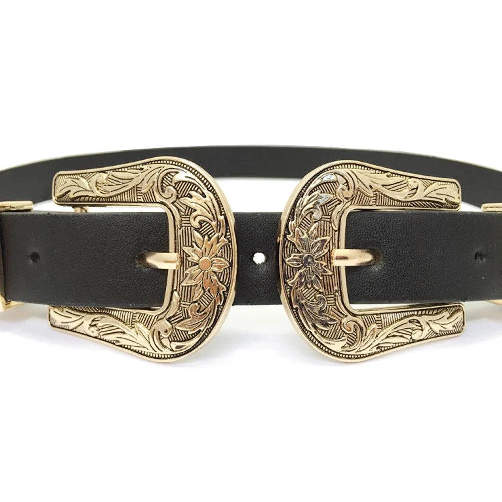 Vintage Western Double Buckle Belt - Glova