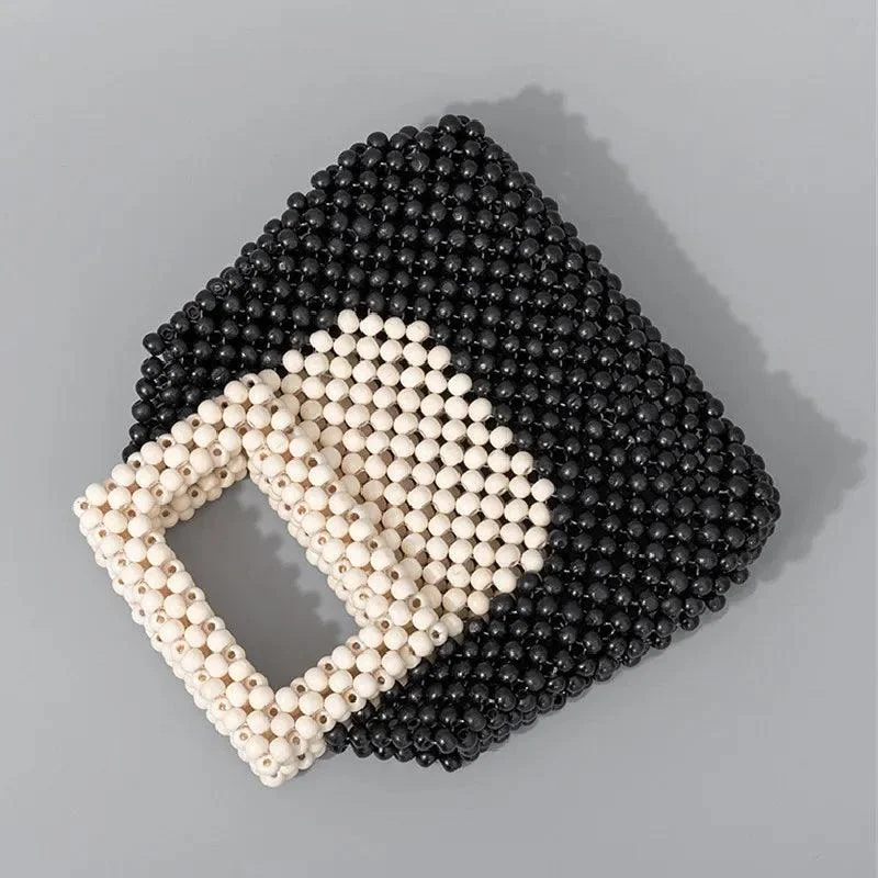 Vintage Wooden Beading Look Mini Clutch Bags - Glova