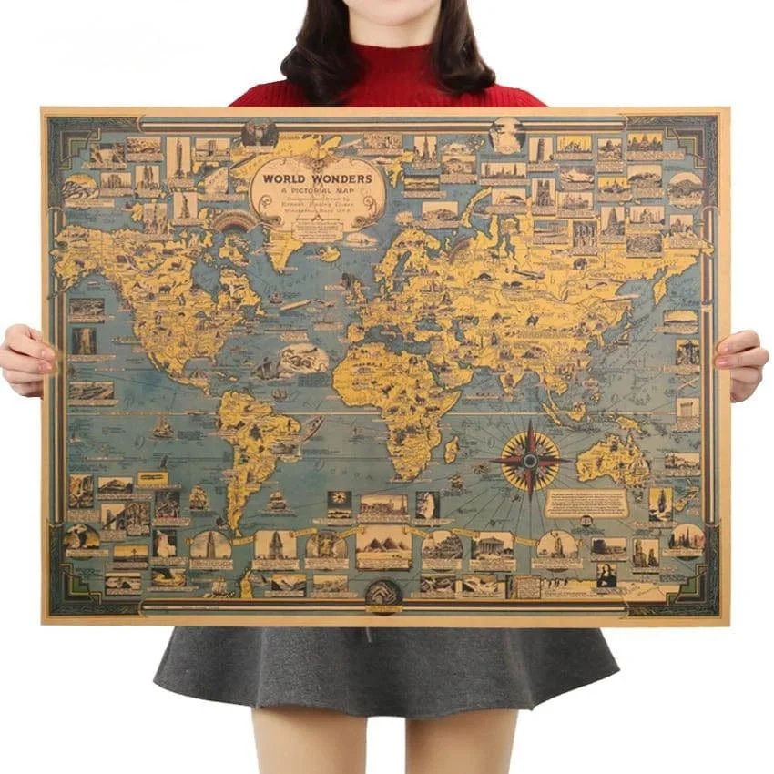 Vintage World Map Poster - Glova