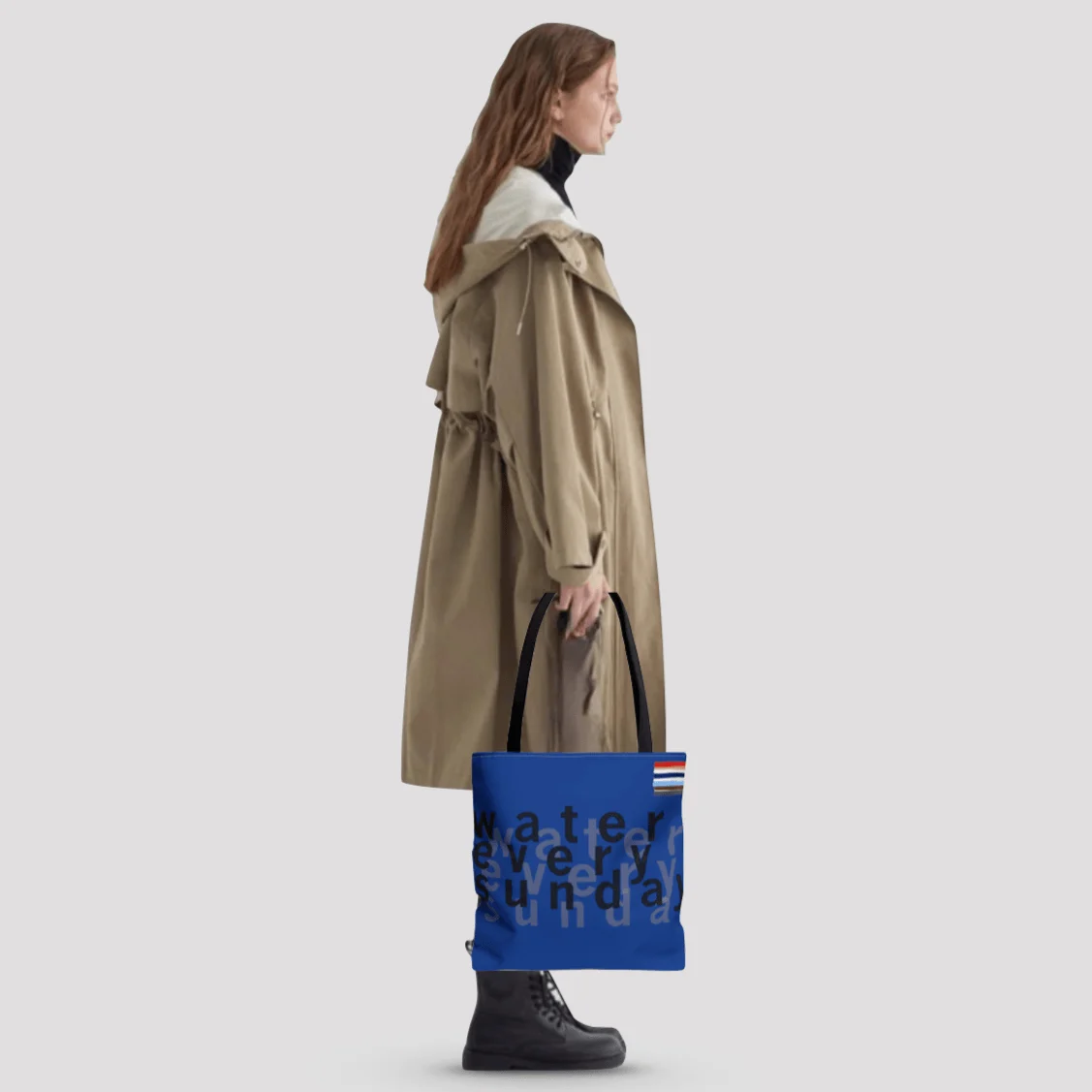 WATEREVERYSUNDAY Basic Logo Everyday Tote - Cobalt Blue - Glova