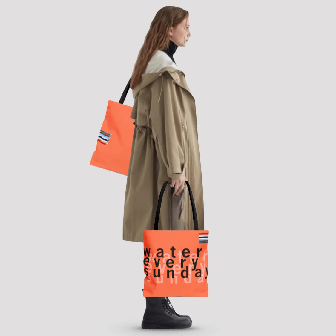 WATEREVERYSUNDAY Basic Logo Everyday Tote - Peach Fuzz (2024 Limited Edition) - Glova