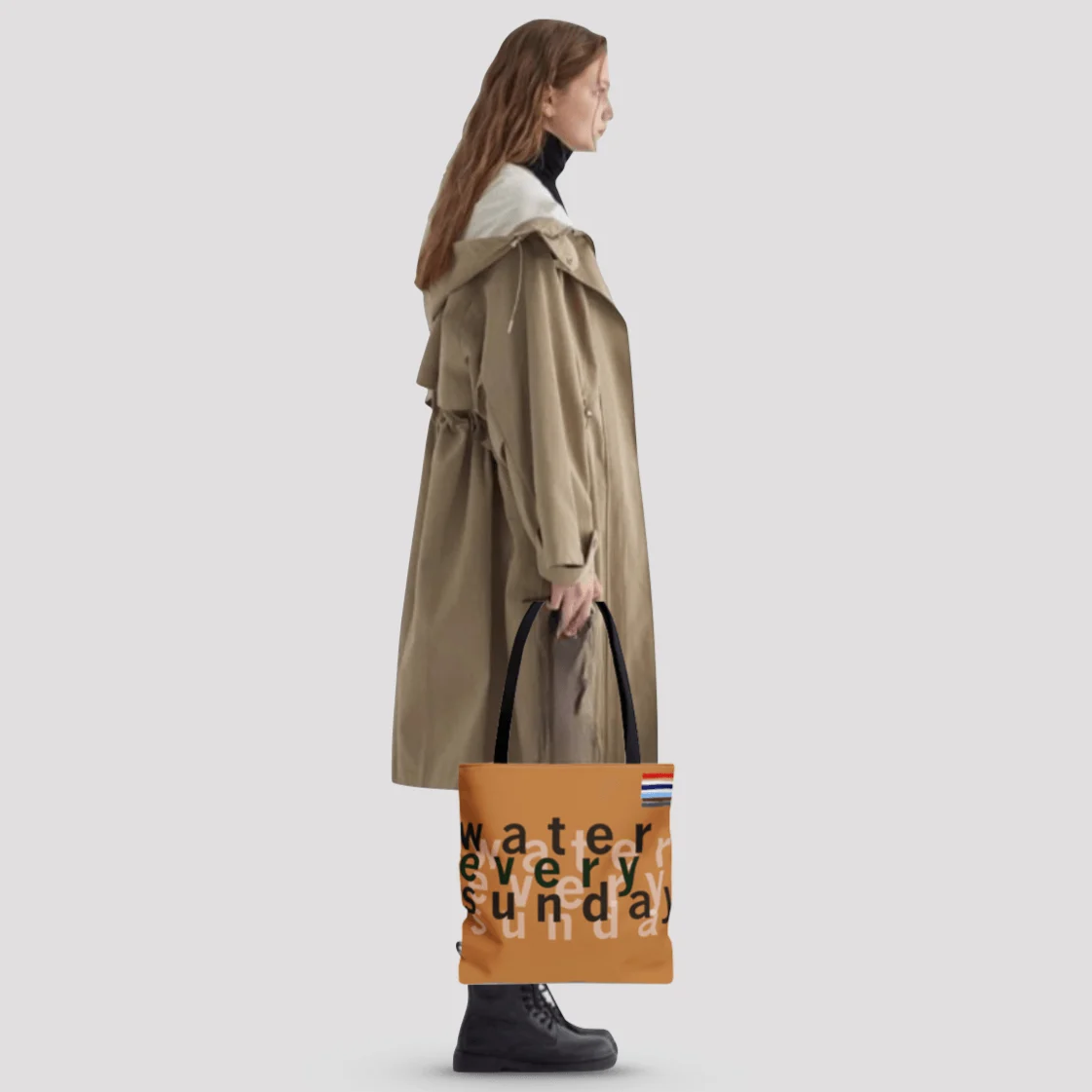 WATEREVERYSUNDAY Basic Logo Everyday Tote - Salted Caramel - Glova