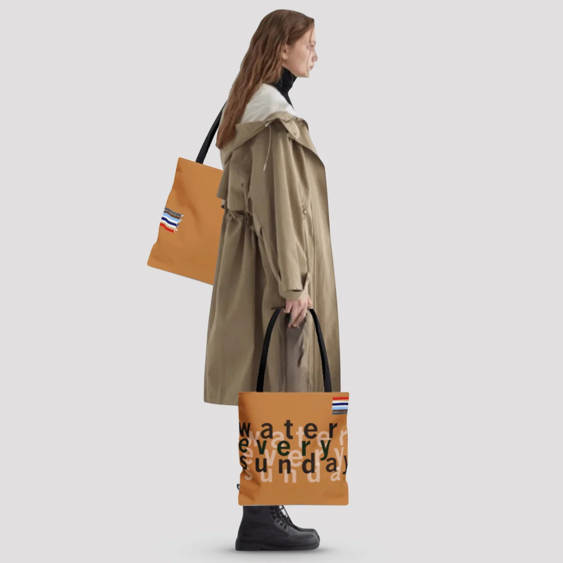 WATEREVERYSUNDAY Basic Logo Everyday Tote - Salted Caramel - Glova