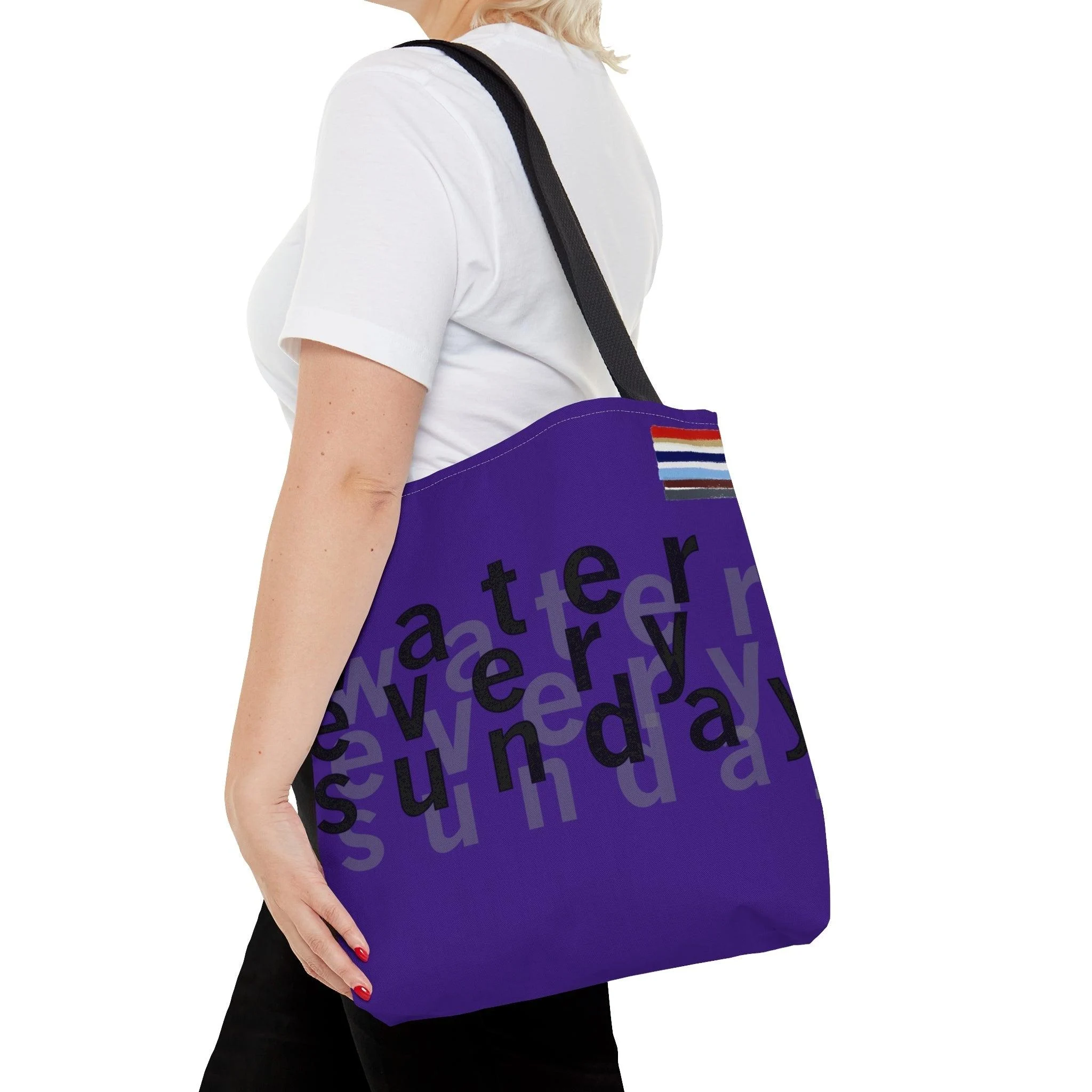 WATEREVERYSUNDAY Basic Logo Everyday Tote - Violet Pansy - Glova