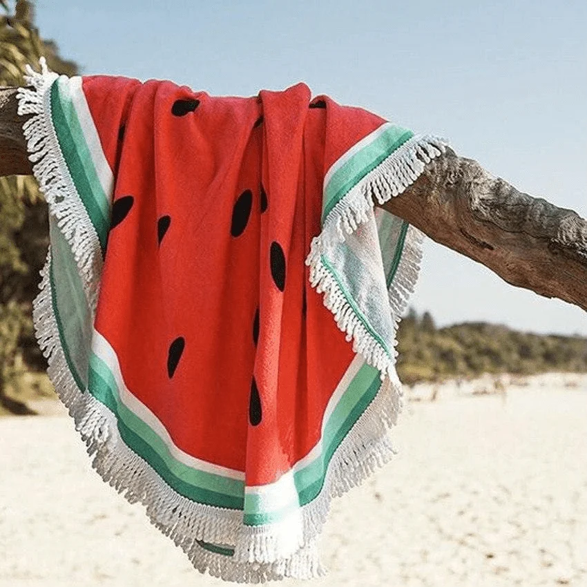 Watermelon Round Beach Towel - Glova