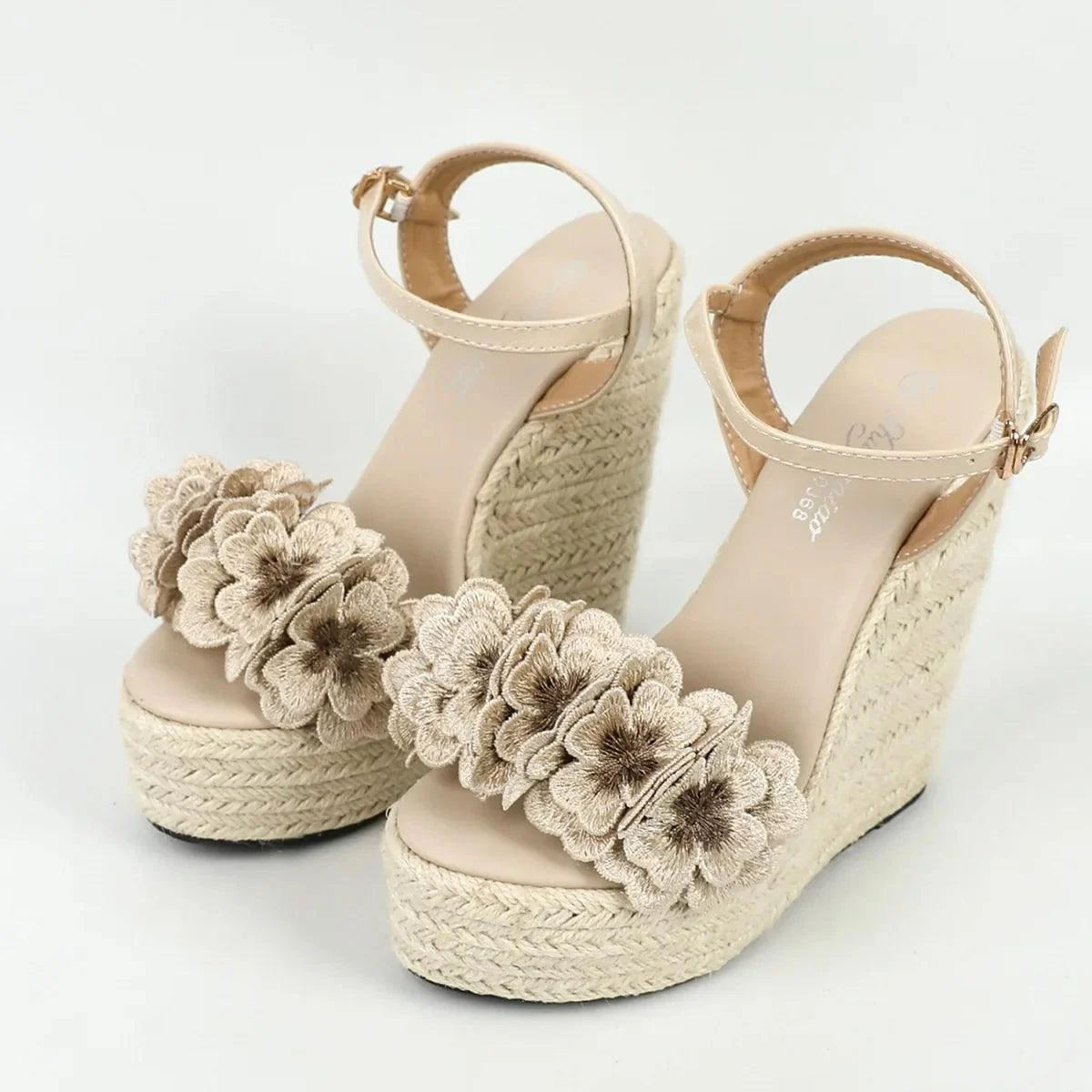 Wedge Flower 14cm Slope Heel Waterproof Platform Sandals - Glova