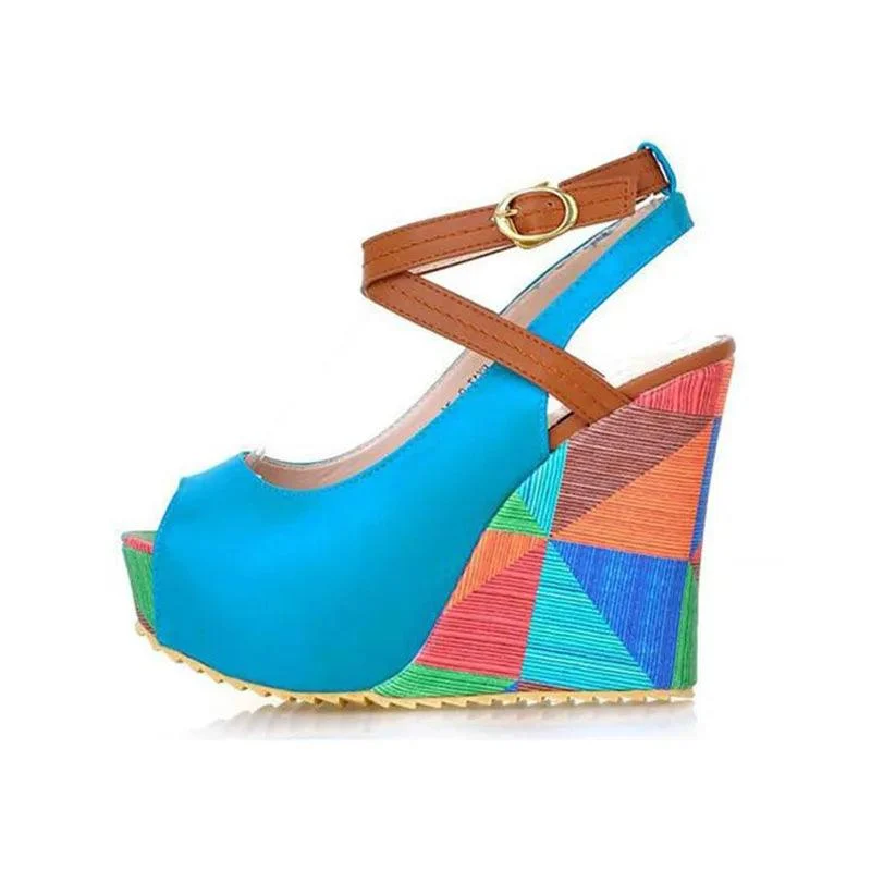 Wedges Open Toe Shallow Mouth Platform Sandals Shoes - Glova