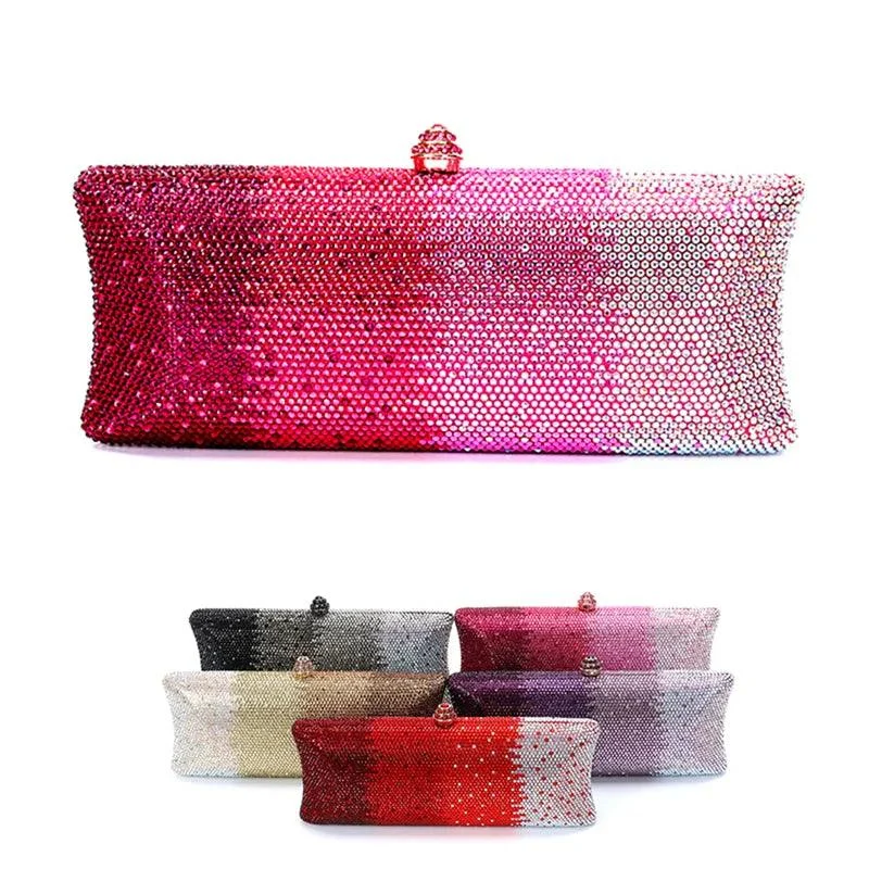 Wella Ombre Stripe Sequin Long Evening Clutch - Glova