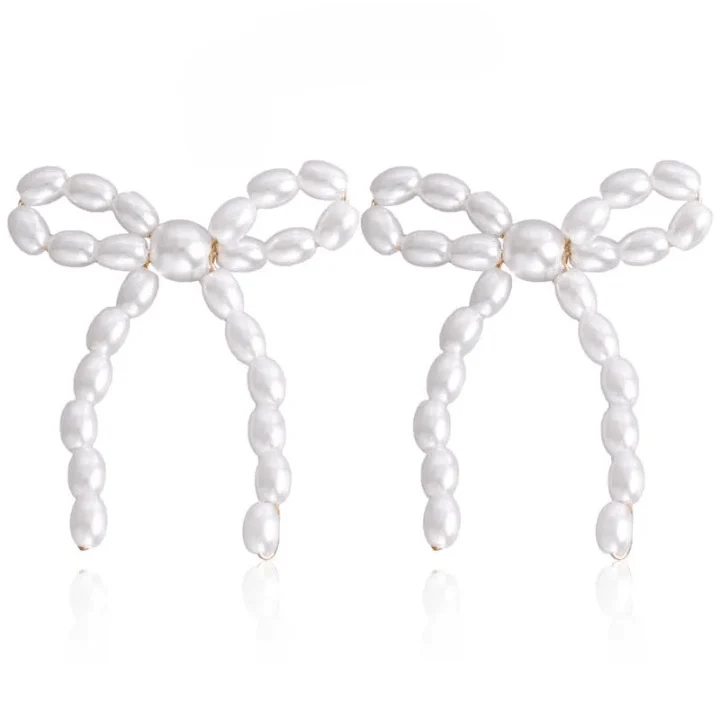 Wella Pearl Bowknot Stud Earrings - Glova