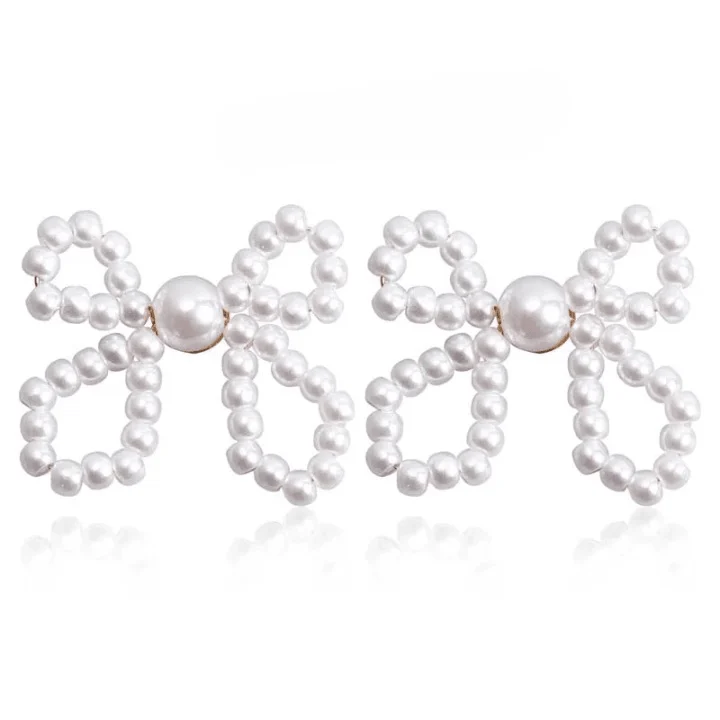 Wella Pearl Bowknot Stud Earrings - Glova