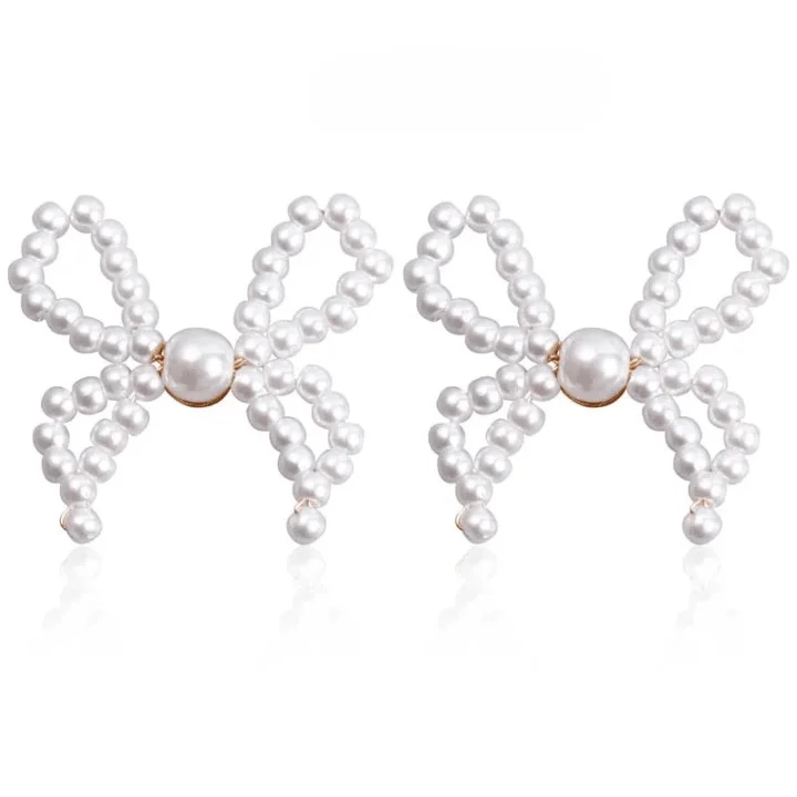 Wella Pearl Bowknot Stud Earrings - Glova