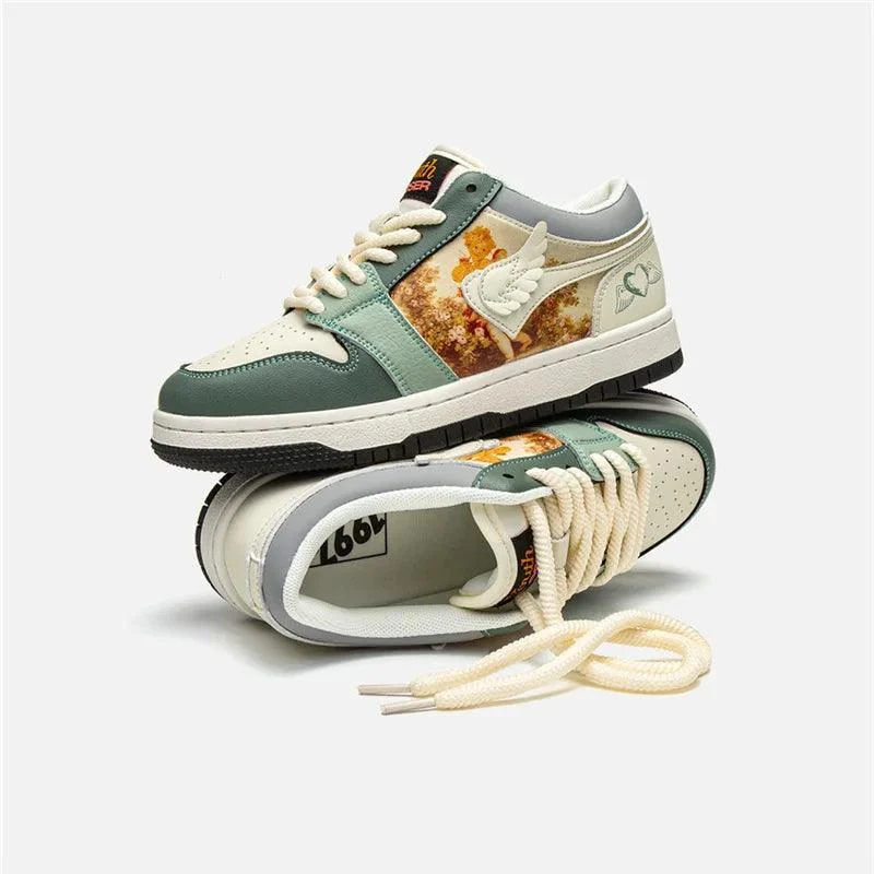 WES Cupid Wing Art Print Unisex Sneakers - Glova