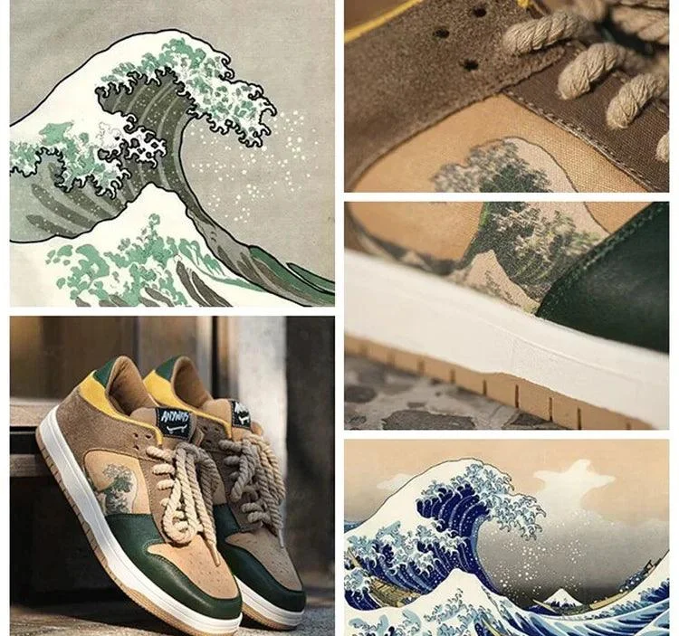 WES Kanagawa Great Wave Unisex Sneakers - Glova