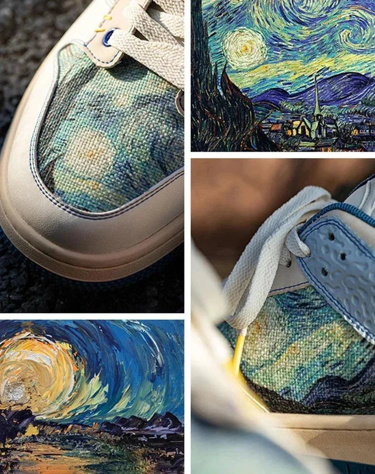 Wes Van Gogh Starry Night Unisex Sneakers - Glova