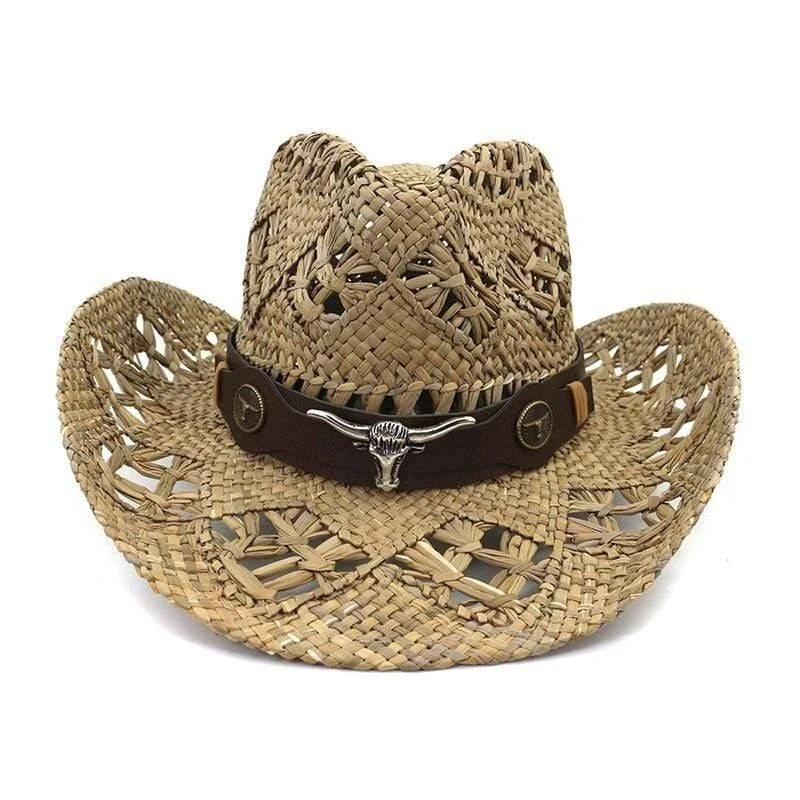 Western Straw Cowboy Hat - Glova