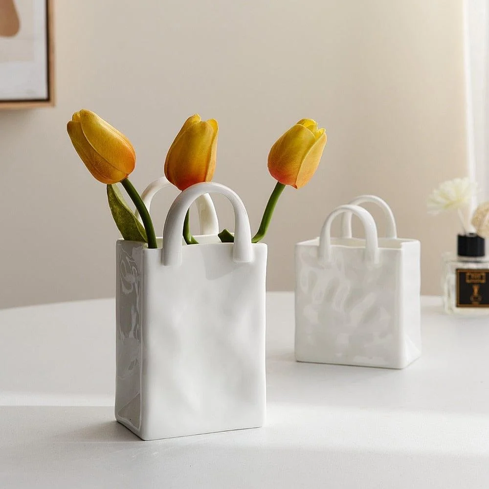 White Bag Porcelain Vase - Glova