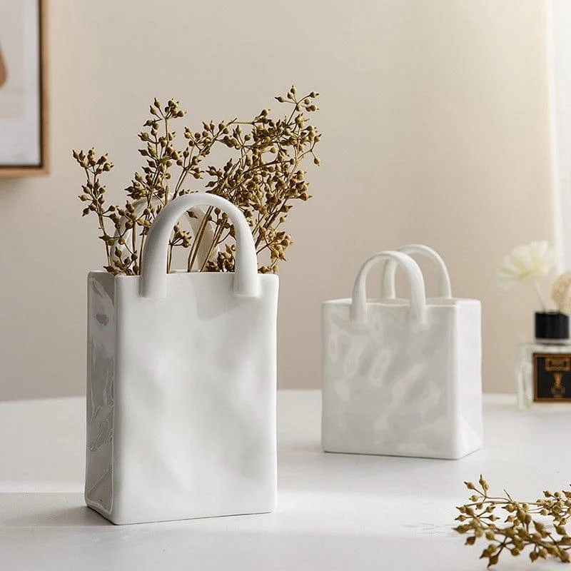 White Bag Porcelain Vase - Glova