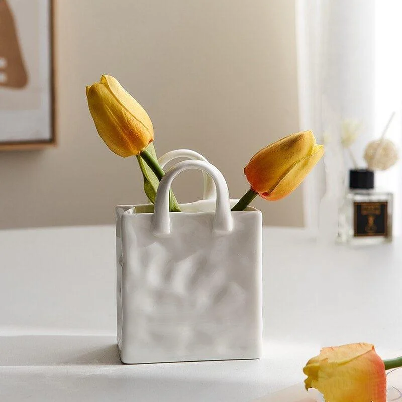 White Bag Porcelain Vase - Glova