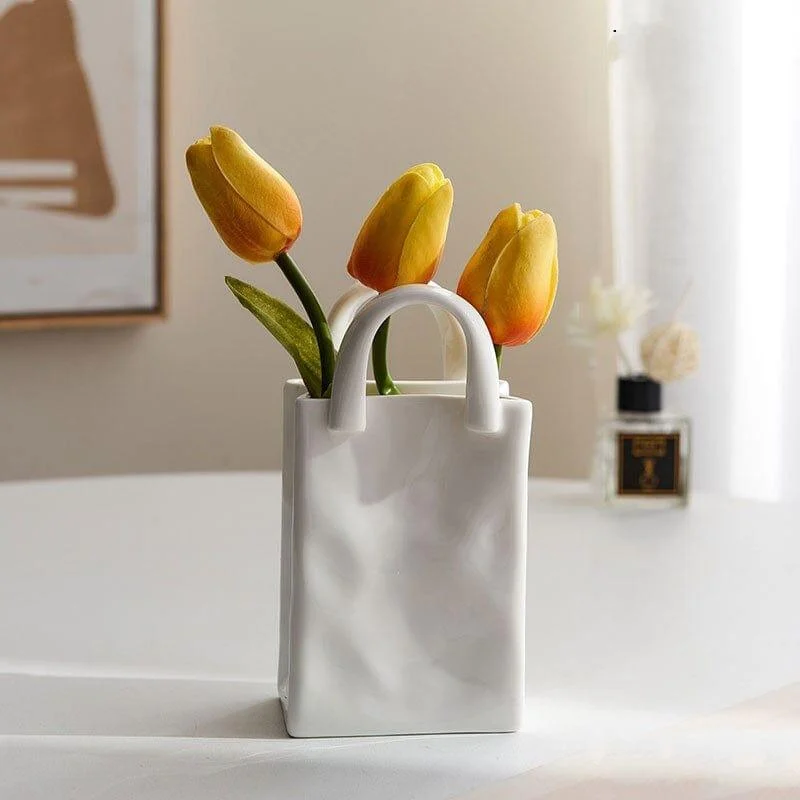 White Bag Porcelain Vase - Glova