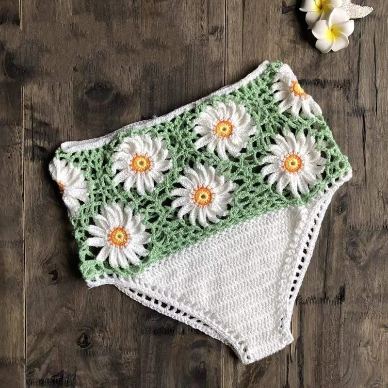 White Daisies Bikini Bottom - Glova