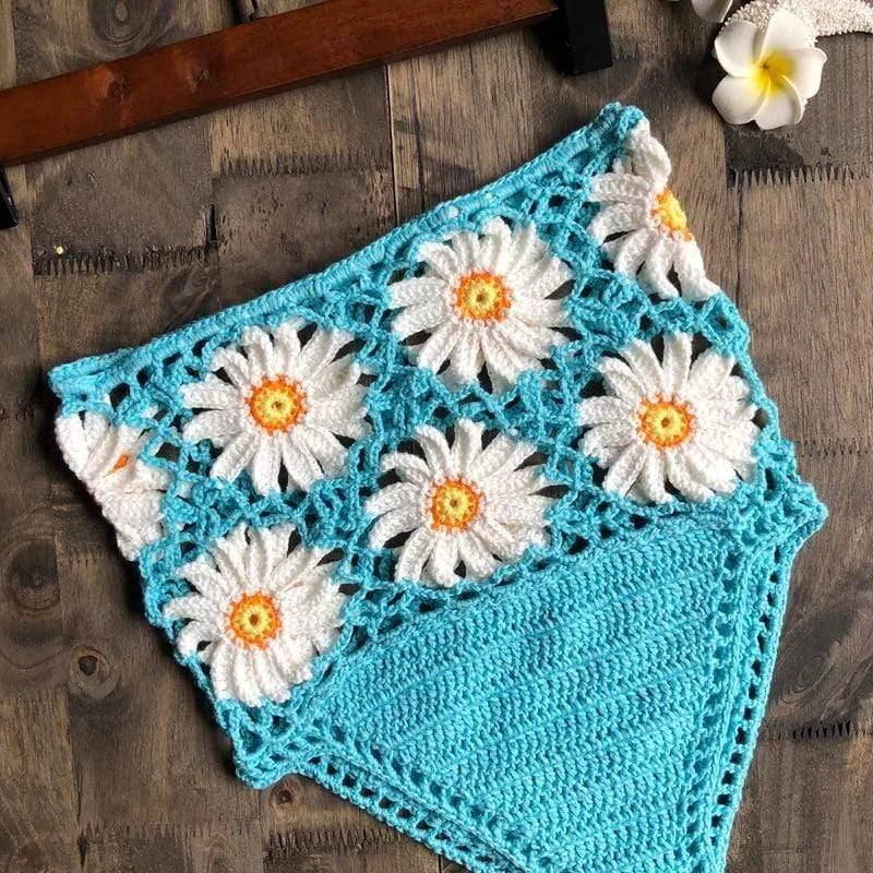 White Daisies Bikini Bottom - Glova